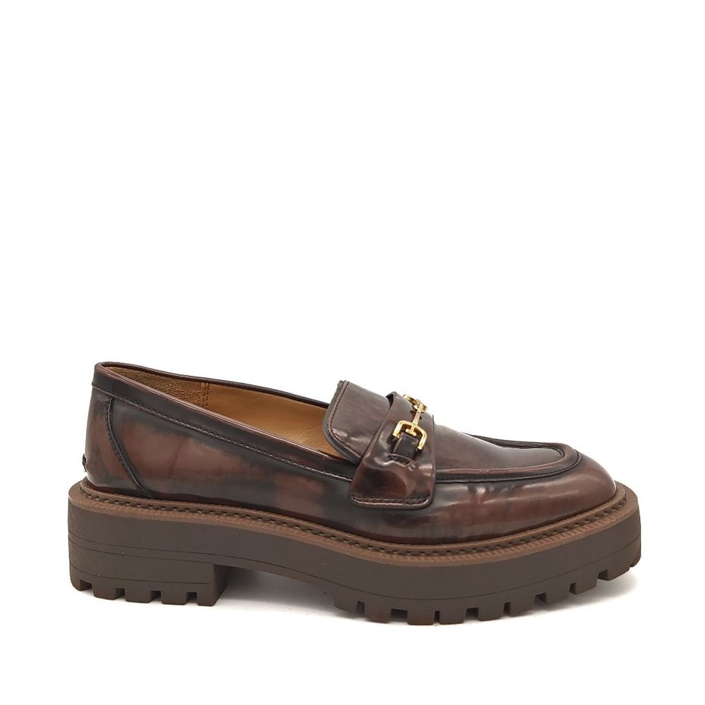 NEW Sam Edelman Laurs Platform Lug Loafer Chestnut Women's 8.5 MSRP $150